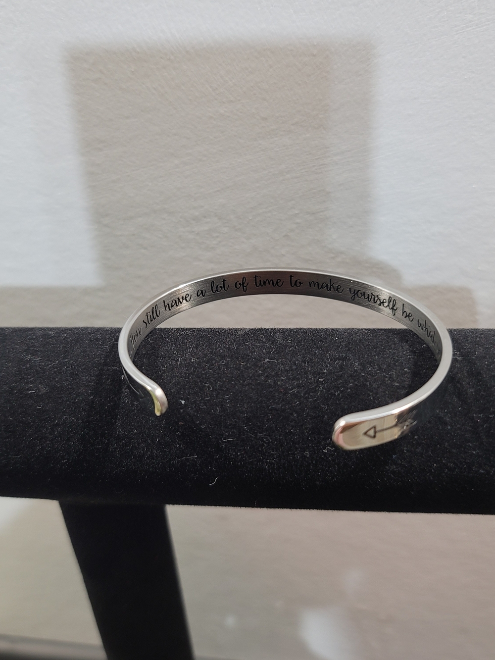 Silver Inspirational Open Cuff Bracelet